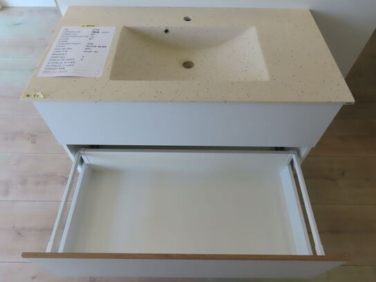 Badeværelses arrangement - 2 stk. skuffer med fuldt udtræk og soft close og KUMA vask