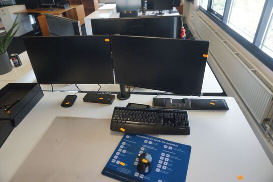 2 stk. skærme + 2 stk. tastatur, mousetrapper og mus