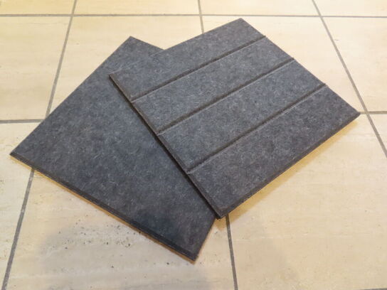 Akustik fliser i filt til vægmontering 80 stk.