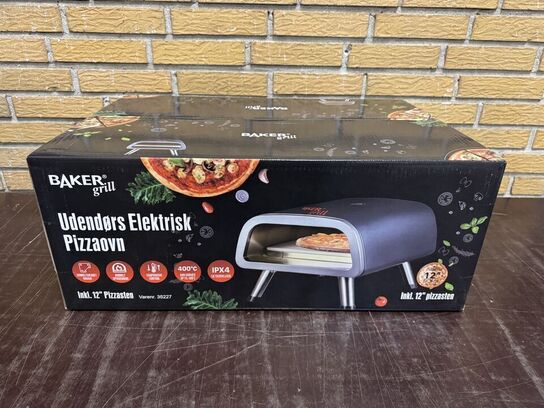 Elektrisk 12" pizzaovn med pizzasten 2200W
