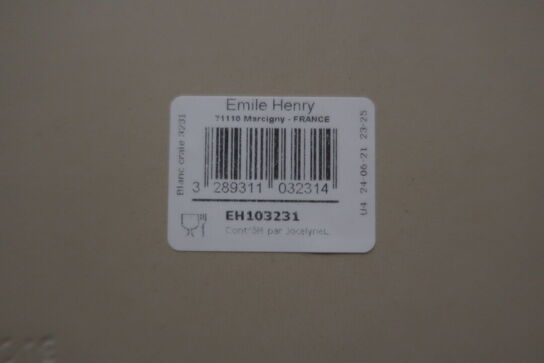 3 stk. Fad kalkhvid B300 x D300 x H65 mm 3,1ltr Emile Henry
