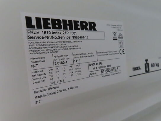 Køleskab LIEBHERR FKUv 1610