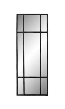 Spejl med antiksort ramme i jern (160x60cm)