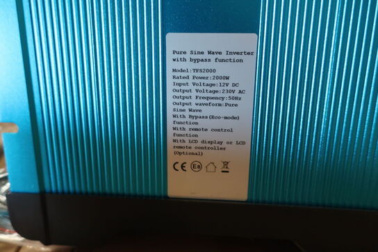 Inverter GREEN ENERGY PURE SINE WAVE INVERTER 2000W TFS2000 (ubrugt)