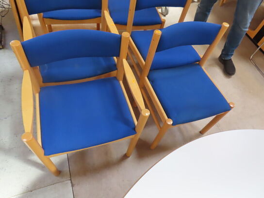 6 stk stole (3 stk. med armlæn)