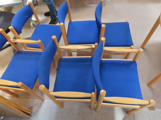 6 stk stole (3 stk. med armlæn)