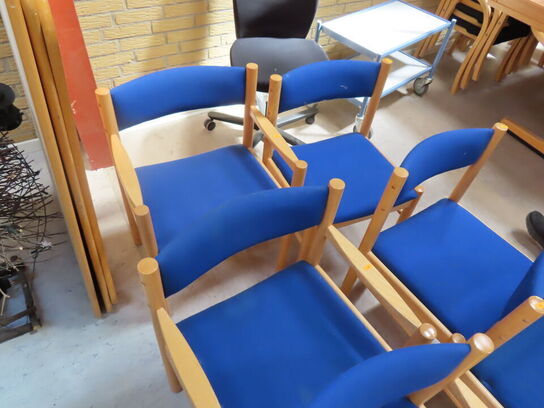 6 stk stole (3 stk. med armlæn)