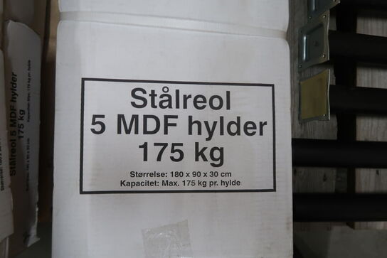 3 stk. Work-it stålreol med 5 træhylder 1800×900×300 mm galvaniseret