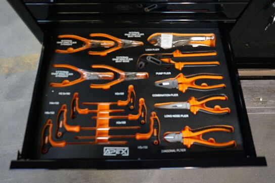 Apex techseries XXXL Værkstedsvogn med værktøj, 7 skuffer & skab 