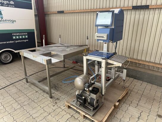 Labelmaskine BIZERBA inkl. kompressor & bord