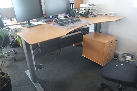 El. hæve/sænke skrivebord / skuffesektion / reol