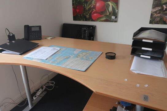 El. hæve/sænke skrivebord / skuffesektion / headset m.m.