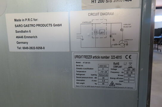 Fryseskab SARO GASTRO HT200 S/S