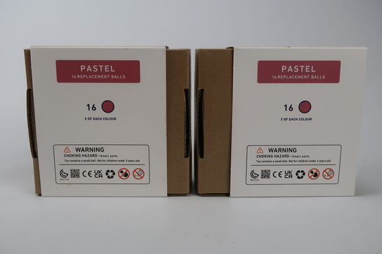 3 pk. 16 ekstra pastelkugler til Magnetkuglebane - Connetix