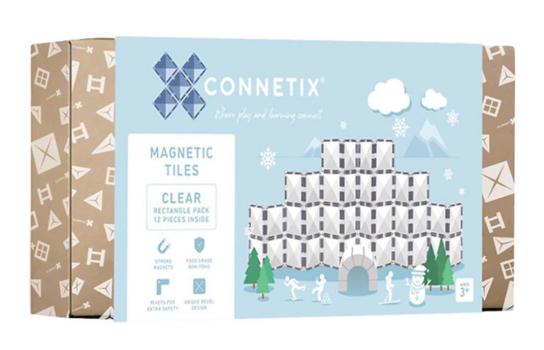 Magnetsæt - 12 Dele - Clear Rectangle Pack - Connetix