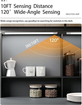 4 stk. LED-sensorlys – 50 cm – Trådløs og genopladelig