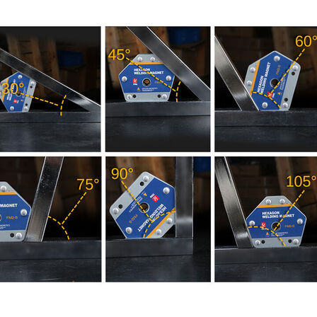 5 stk. Hexagon svejsemagnet FM2-S – 25 kg trækkraft (30° / 45° / 60°)