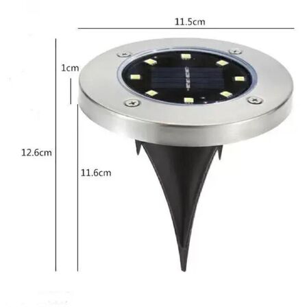 8 stk. Solcelledrevet havebelysningspuck