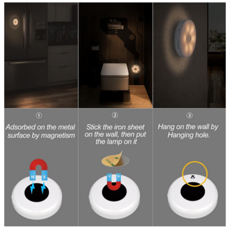 6 stk. SensorLux Garderobelampe - Bevægelsessensor