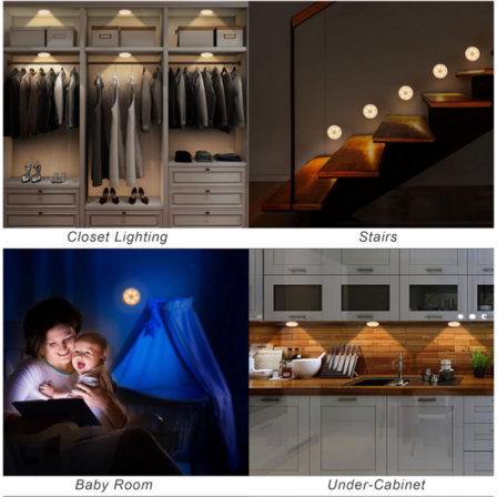 6 stk. SensorLux Garderobelampe - Bevægelsessensor