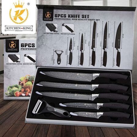2 stk. Kitchen King Premium køkkenknivsæt 6-pak
