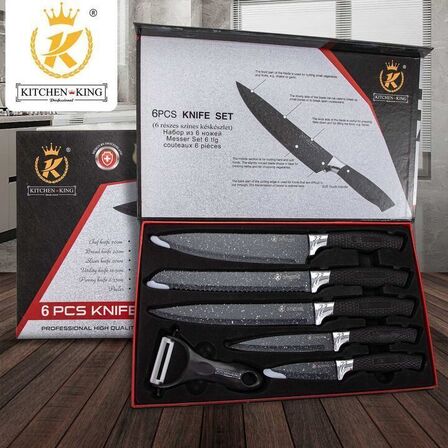 2 stk. Kitchen King Premium køkkenknivsæt 6-pak