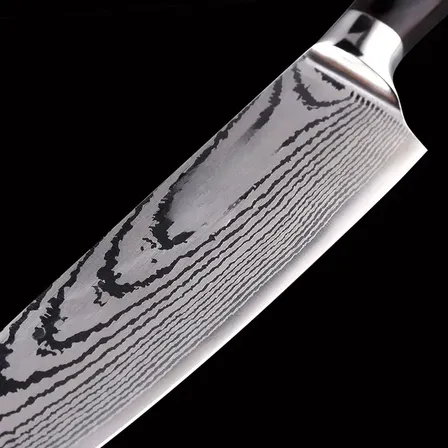 Japansk kokkekniv 7Cr17 – Damaskus-mønster