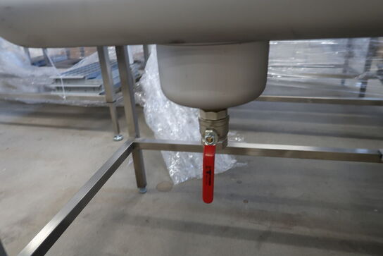 Rustfri stålbord m. vask 170x65xH90cm