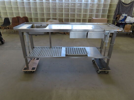 Hæve/sænke bord med vask