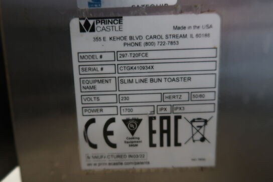 Vertikal toaster PRINCE CASTLE