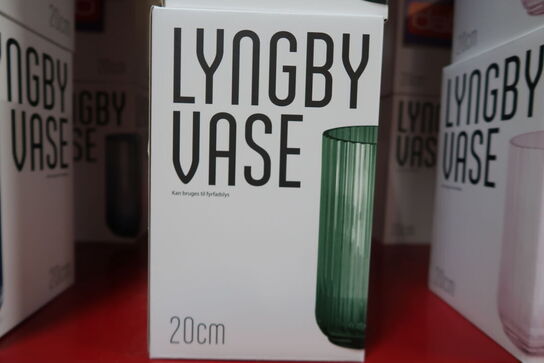 2 stk. Lyngby glasvase grøn 20 cm