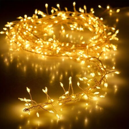 6 pk. Klyngelys LED lyskæde indendørs 1 meter 320 LED lys varm hvid