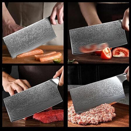2 stk. Premium kokkekniv i stål og ibenholt