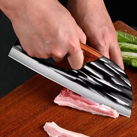 2 stk. Japansk kødhakker 5Cr15 SS rustfrit stål med træhåndtag