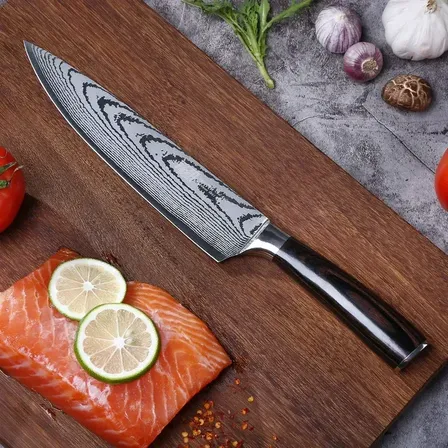 2 stk. Japansk kokkekniv 7Cr17 – Damaskus-mønster