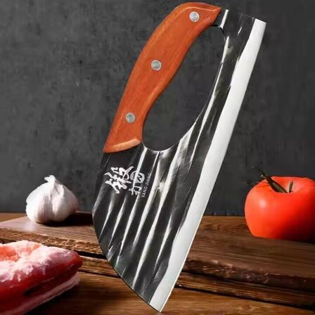 2 stk. Japansk kødhakker 5Cr15 SS rustfrit stål med træhåndtag