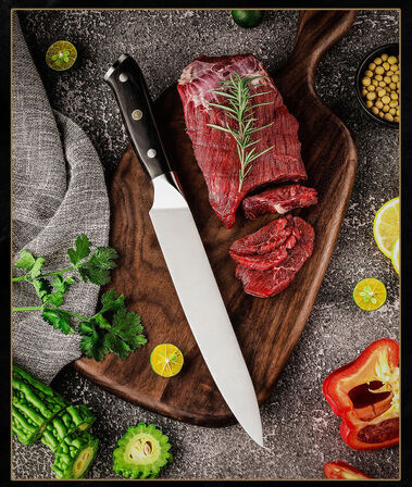 Universalkniv – 5Cr15MoV rustfrit stål – Pakka træskaft