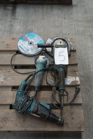 2 stk. Vinkelsliber + borehammer MAKITA 