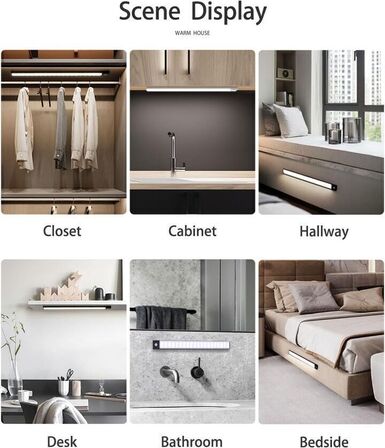 4 stk. LED-sensorlys – 10 cm – Trådløs og genopladelig