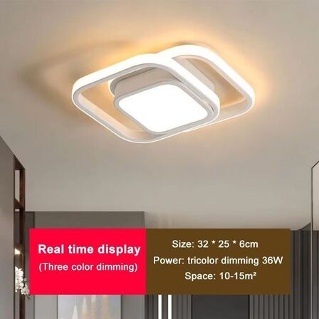 2 stk. Loftlampe Hvid Firkantet – 36W LED dæmpbar