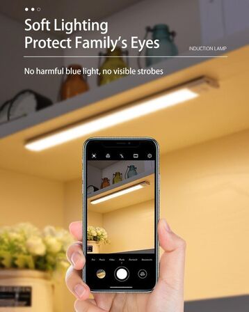 4 stk. LED-sensorlys – 50 cm – Trådløs og genopladelig