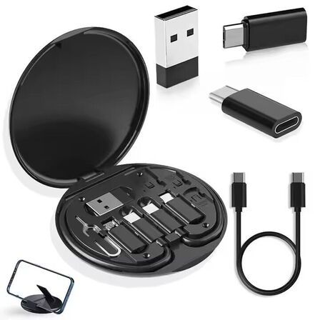 2 stk. Mobiltilbehørs-opladningssæt 6-i-1 – 60W – USB-C/Micro/USB