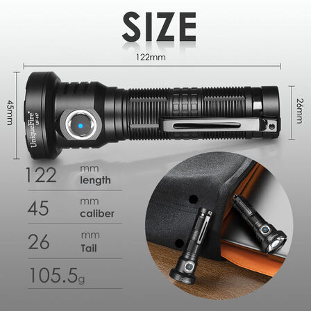 Lommelygte 2500 Lumen – EDC-model med 5 tilstande