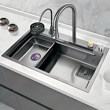 Multifunktionel vask med skyllebakke