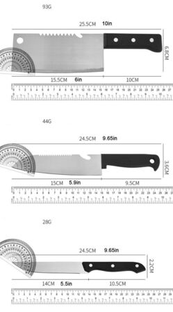2 sæt 8-delt køkkensæt i rustfrit stål