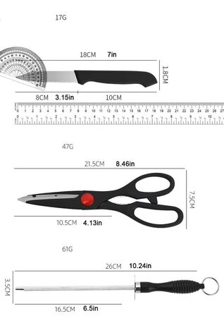 2 sæt 8-delt køkkensæt i rustfrit stål