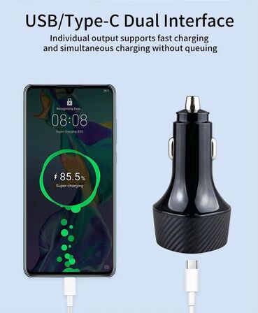 2 stk. Mobiltilbehør Biladapter 25w 4 porte