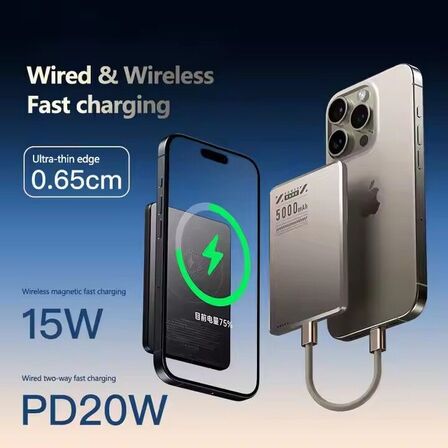 Mobiltilbehør Magsafe powerbank i metal 5000mAh