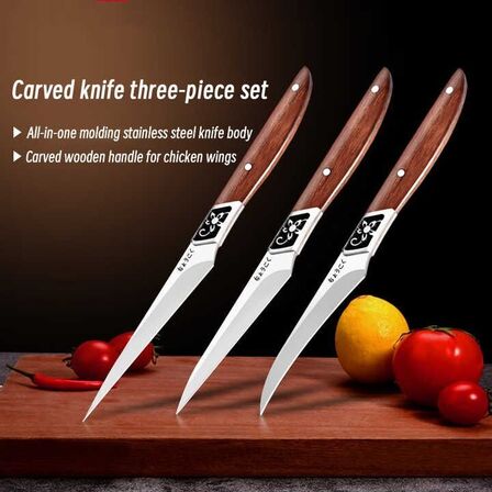 2 sæt Frugtknive – 3 knive – 3Cr13 rustfrit stål