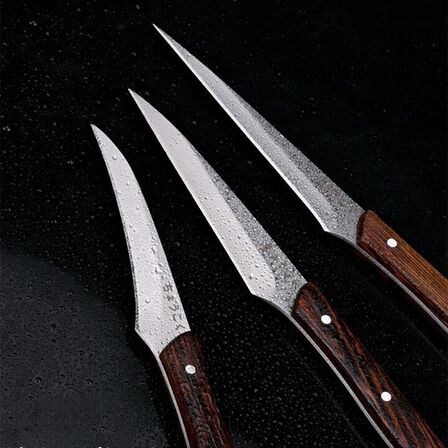 2 sæt Frugt- og grøntsagsudskæringssæt – 3 knive – 3Cr13 rustfrit stål